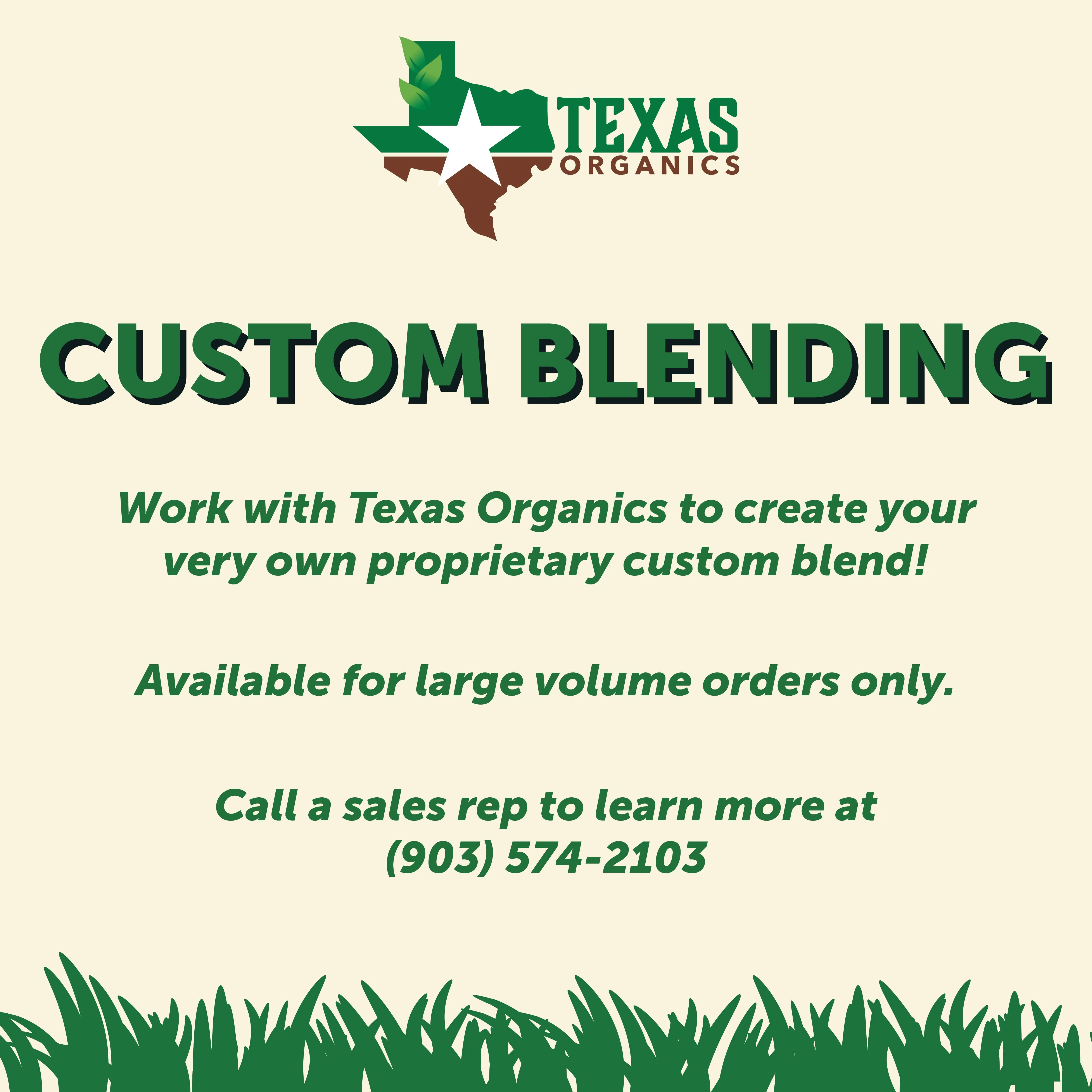 Custom soil blending for large volume orders